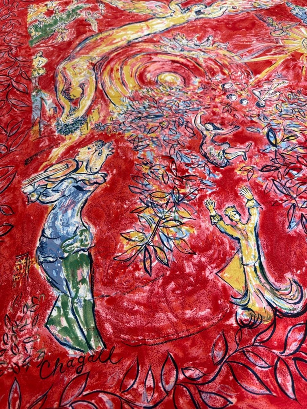 Exquisite Nadia Roden Scarf inspired by the  Artwork of Marc Chagall